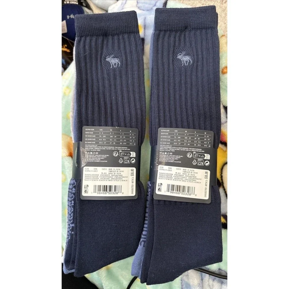 Lot of 2 (3pack) Abercrombie Kids Slouchy Socks Super Soft Youth 5Y-7Y